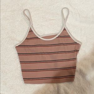 striped cropped tank top